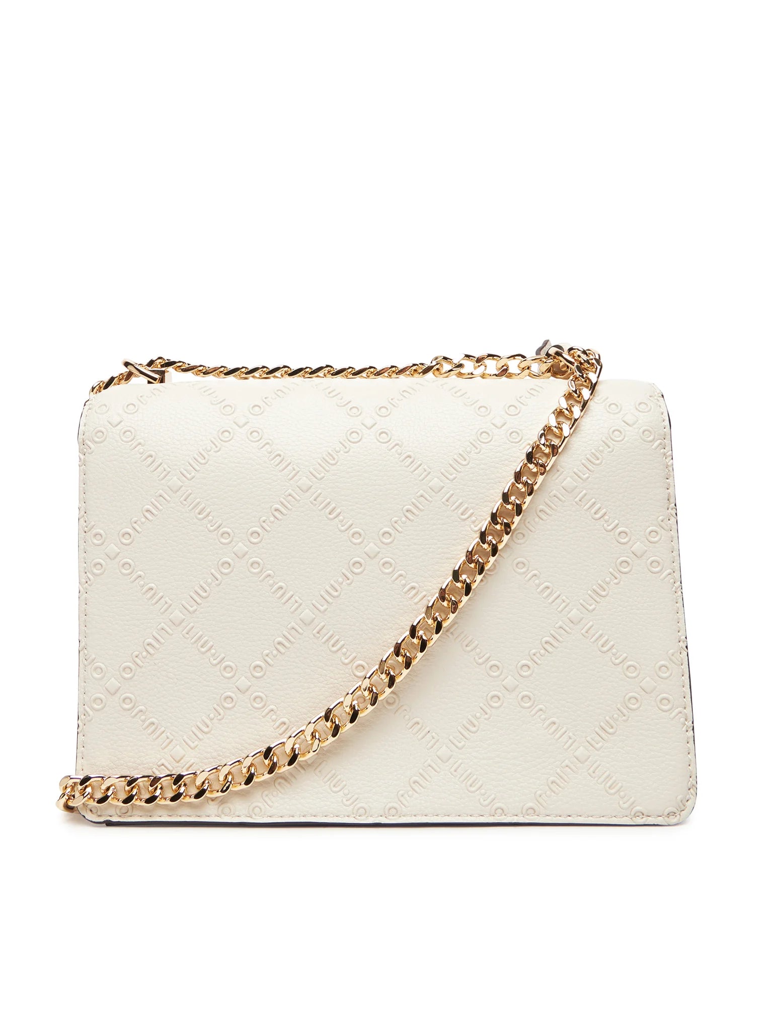 Borsa a tracolla Liu Jo con catena e logo impresso Bianco TU | Giò Fashion