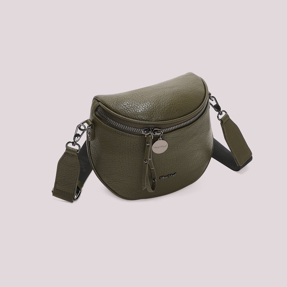 Mimi Muà Borsa Marsupio Donna con Tracolla Logata – Borsa Casual a Spalla e Tracolla