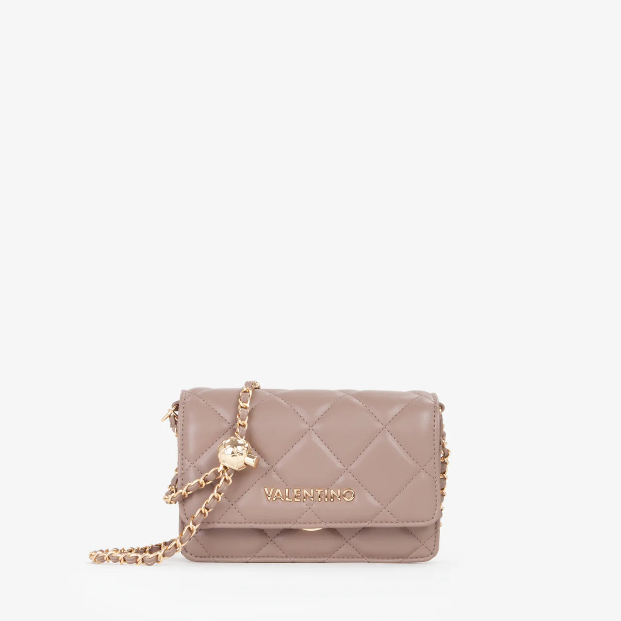 Borsa a tracolla Valentino trapuntata con chiusura a patta TAUPE TU | Giò Fashion