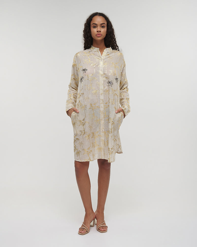 Ble Resort Collection Kaftan-Camicia con Palme