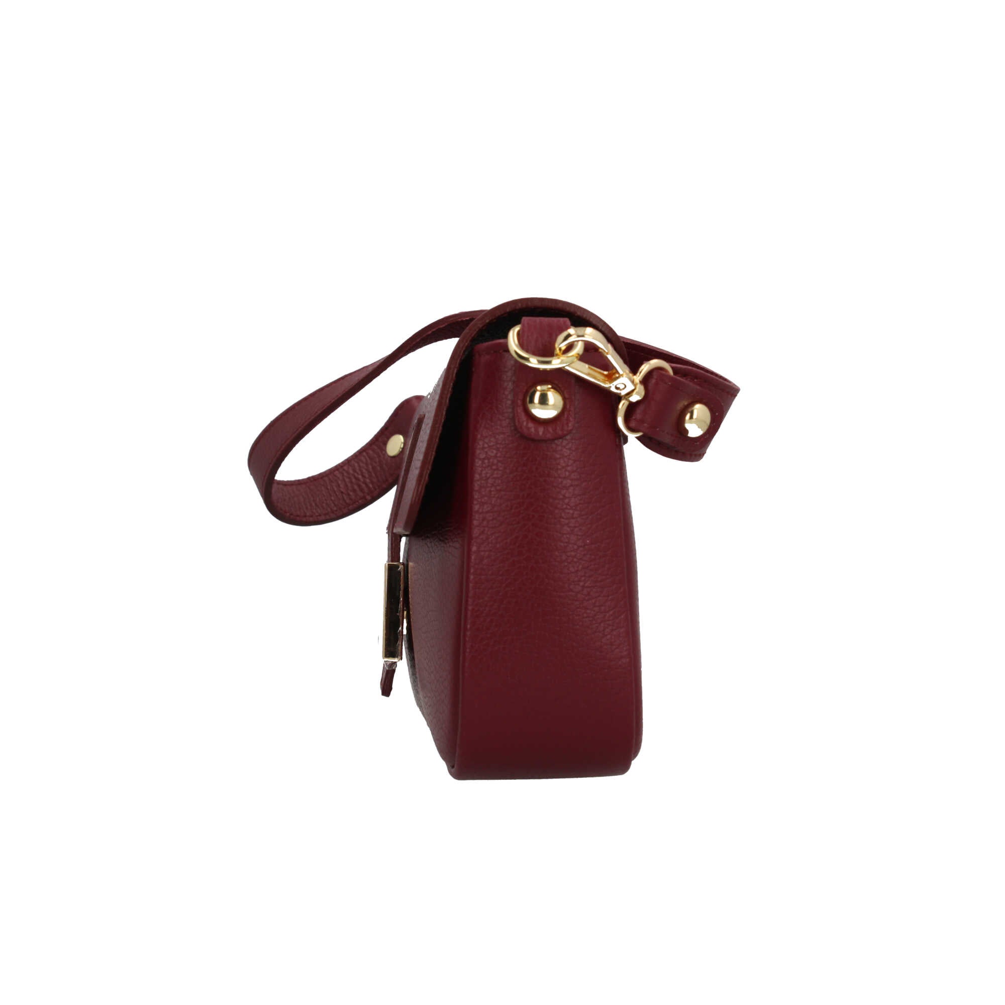 Borsa a tracolla in vera pelle martellata Made in Italy BORDEAUX TU | Giò Fashion