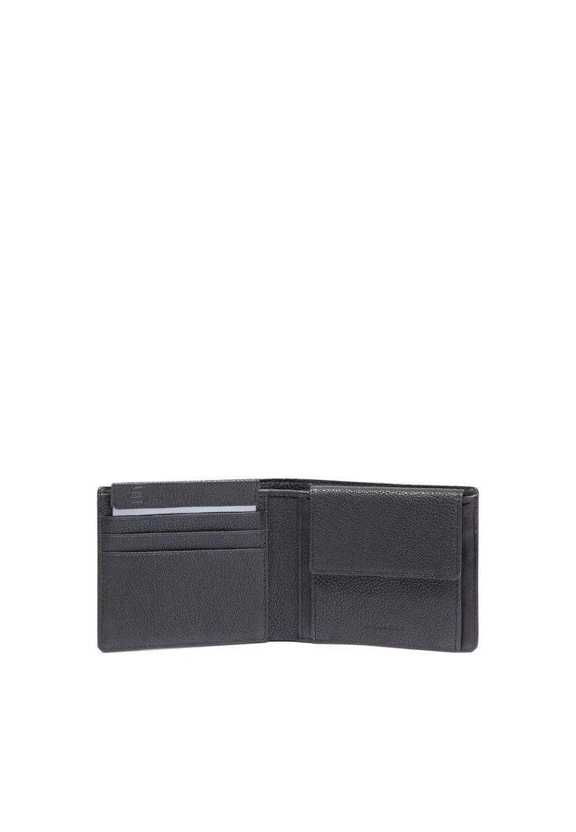 Portafoglio Piquadro in pelle e tessuto con portacarte Nero TU | Giò Fashion