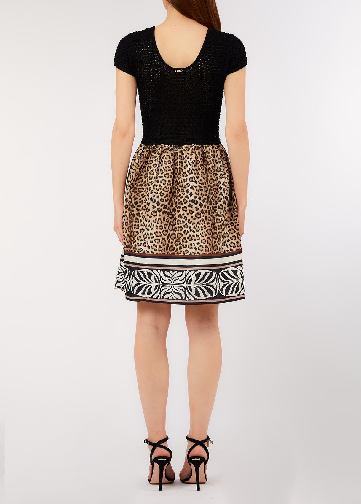 Abito Liu Jo Donna con Corpetto in Maglia e Gonna Animalier