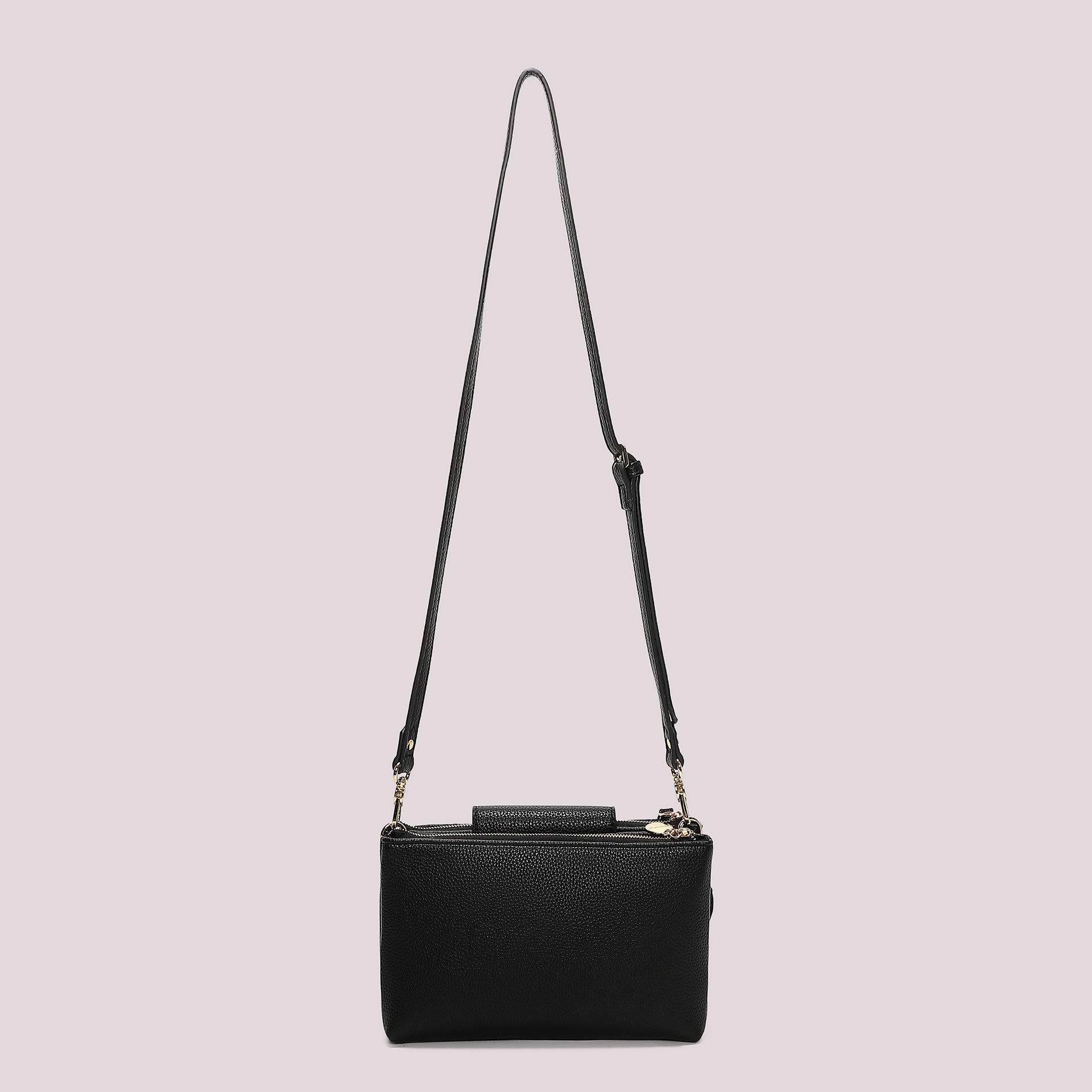 Borsa a tracolla donna rossa Mimi Mua con patta e charm floreale Nero TU | Giò Fashion