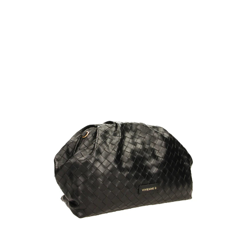 Pochette Vivienne D donna con catena design elegante trapuntato moderno Nero TU | Giò Fashion