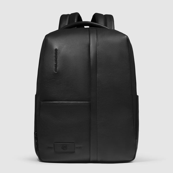 Zaino Piquadro Pulse in pelle con tasca frontale e vano porta PC Nero TU | Giò Fashion