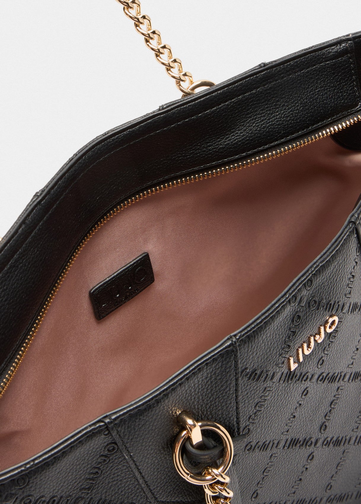 Shopper Liu Jo con manici a catena e logo in rilievo