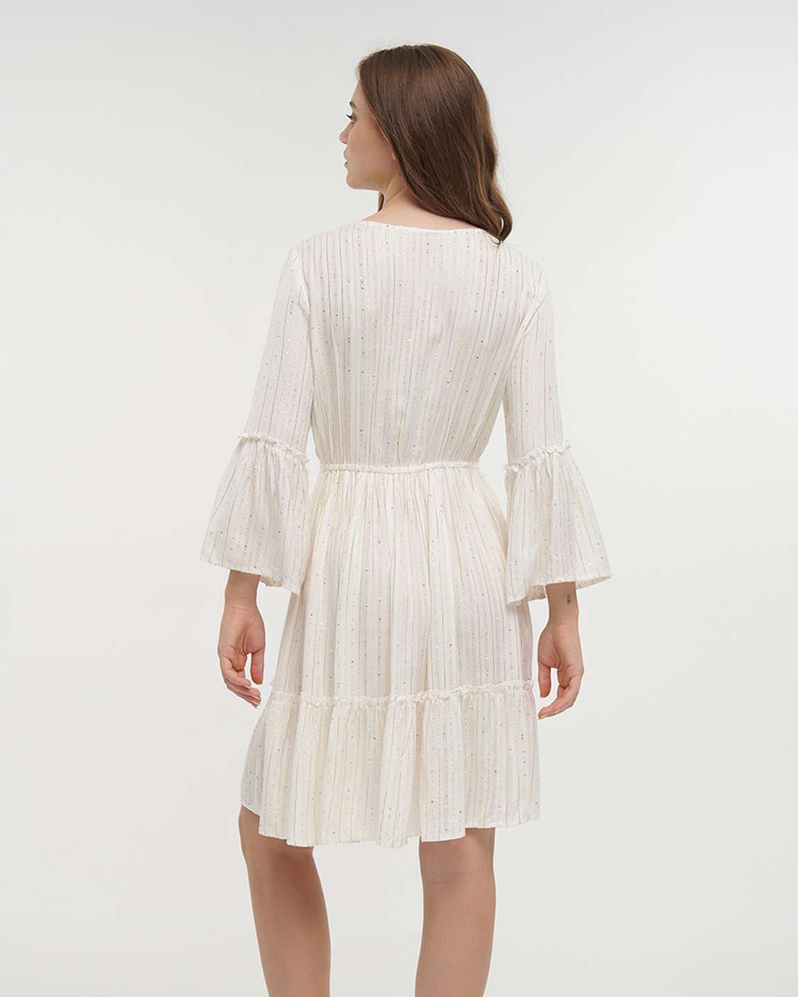 Ble Resort Collection Abito Corto a Maniche Lunghe con Lurex