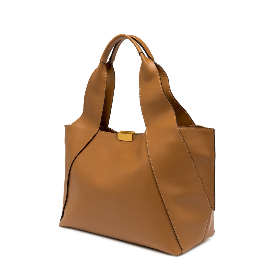 Borsa Shopper Gianni Chiarini Vivi in pelle liscia con dettaglio strutturato Cuoio TU | Giò Fashion