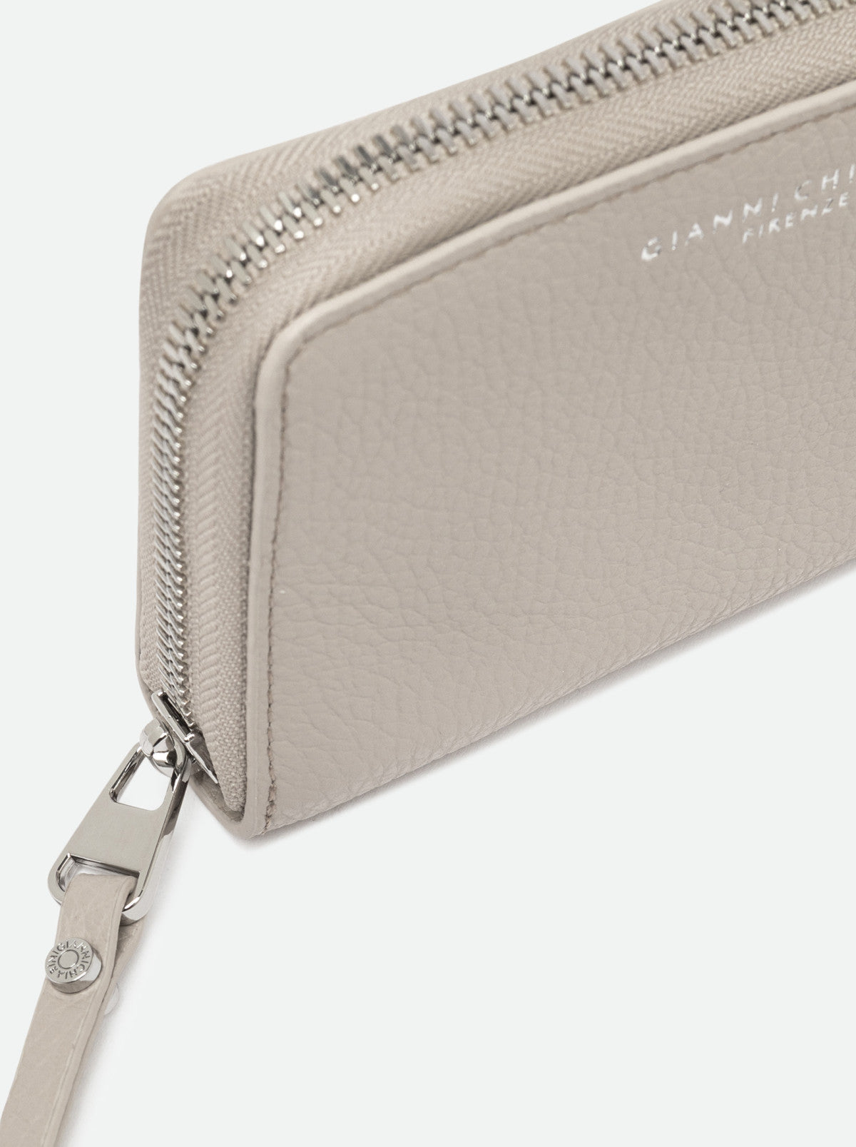 Portafoglio Gianni Chiarini Wallets Dollaro in Vera Pelle Martellata con Zip