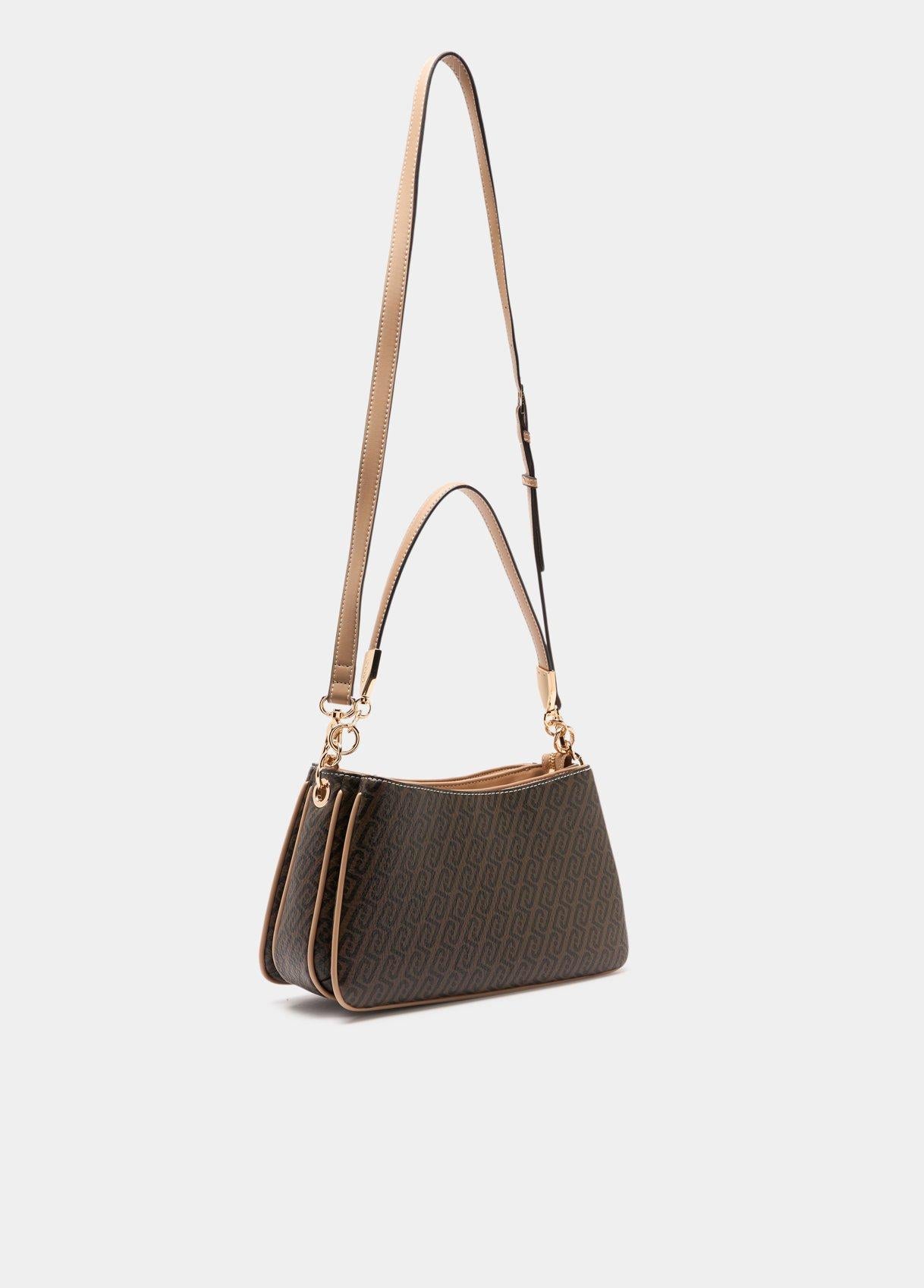 Borsa a Spalla Liu Jo con Stampa Monogram e Dettagli Catena Testa di moro cipria TU | Giò Fashion