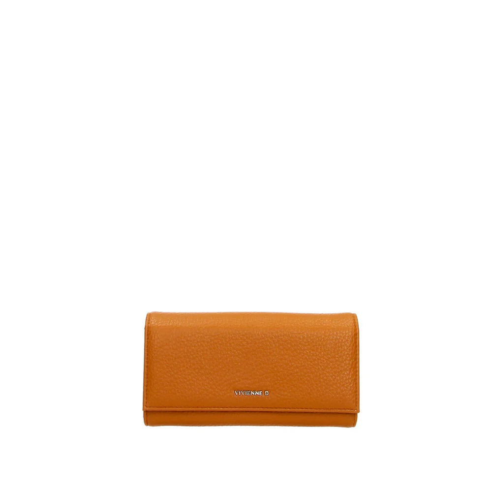 Portafoglio Vivienne D donna grande elegante con patta stile moderno Cuoio TU | Giò Fashion