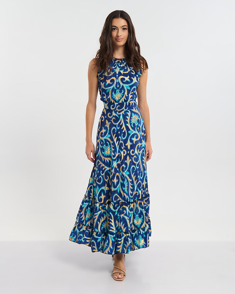 Ble Resort Collection Abito Lungo Senza Maniche con Dettagli
