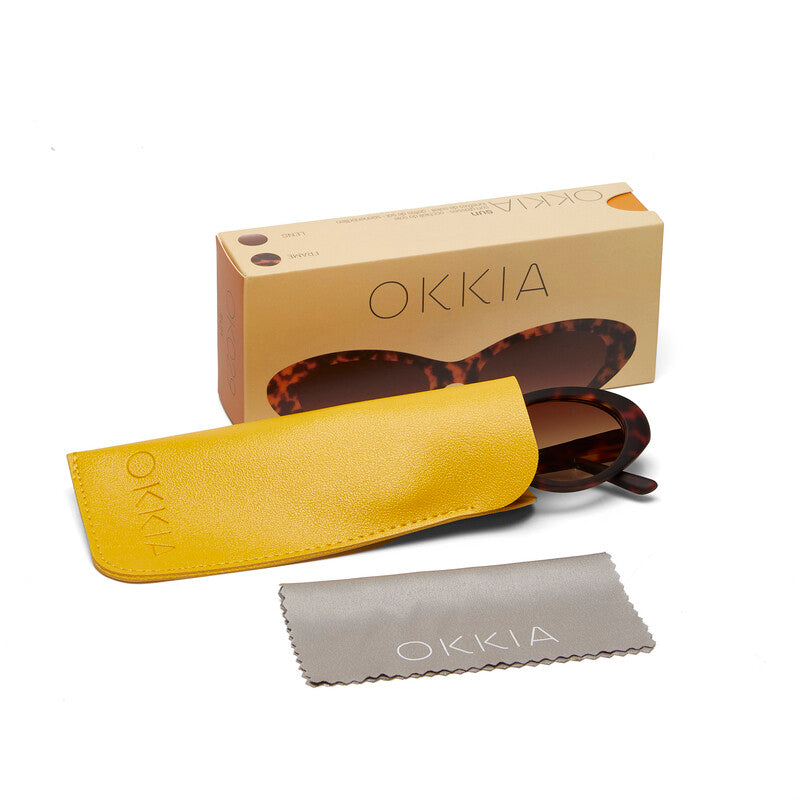 OKKIA Lina Occhiali da Sole Donna Small Cat Eye con Lenti Sfumate e Protezione UV400