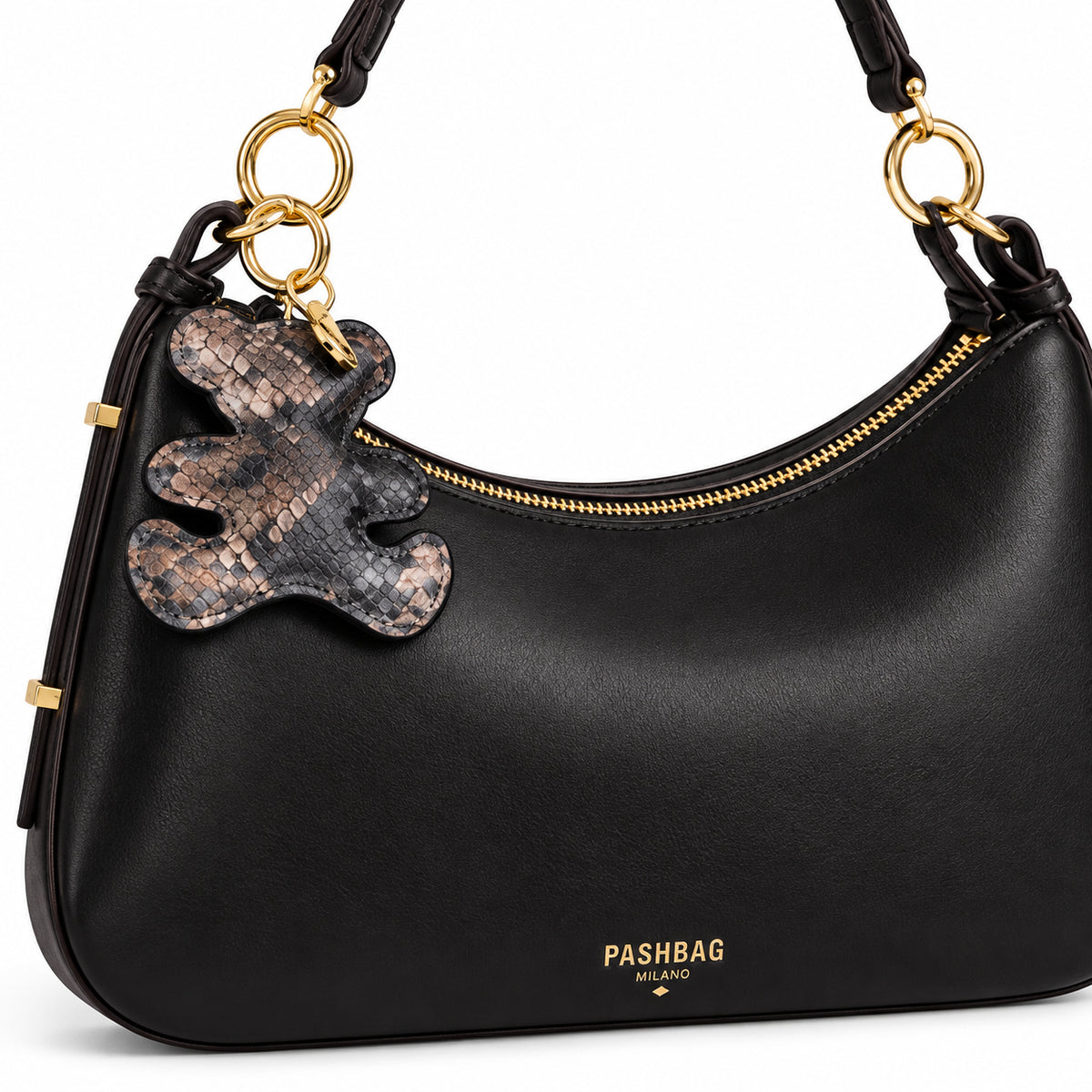 PashBag Borsa a Spalla Donna con Charm Orsetto