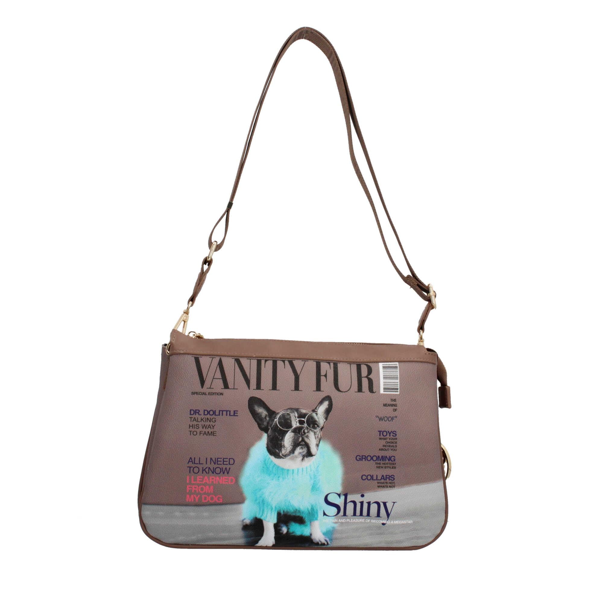 Borsa a tracolla YNot con grafica divertente e tracolla regolabile VANITY DOG TU | Giò Fashion