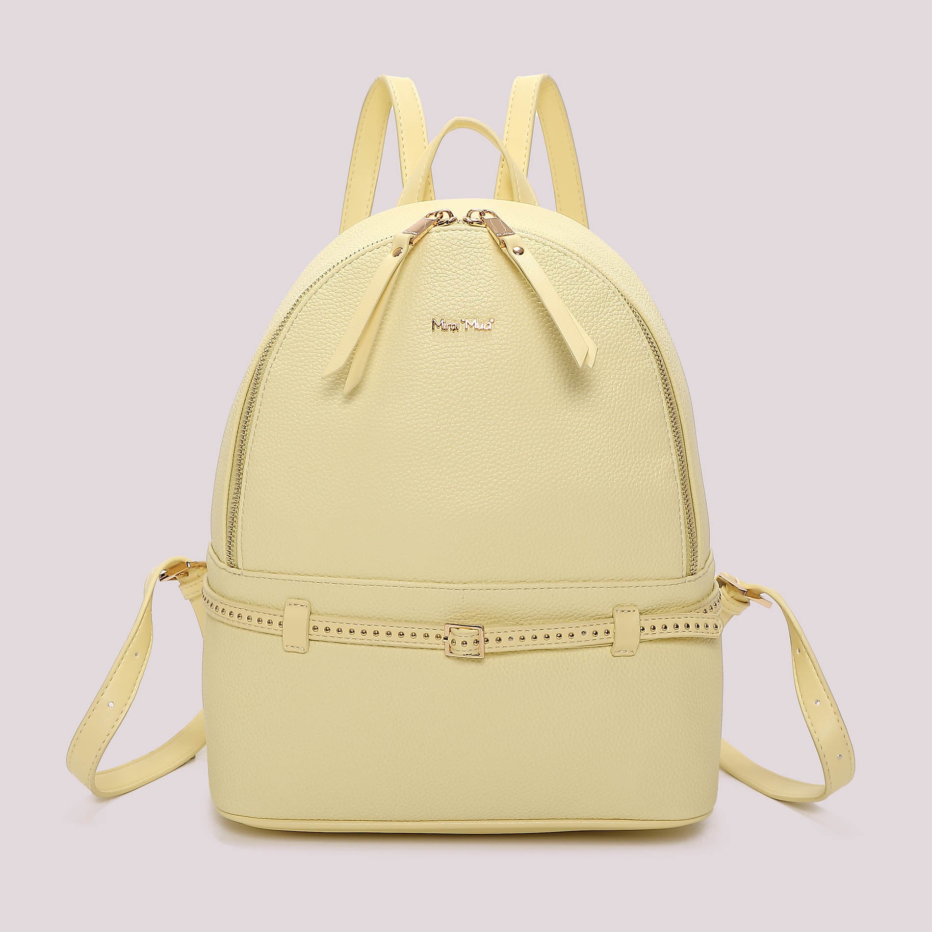 Zaino donna Mimi Mua elegante con zip doppia e dettaglio cintura