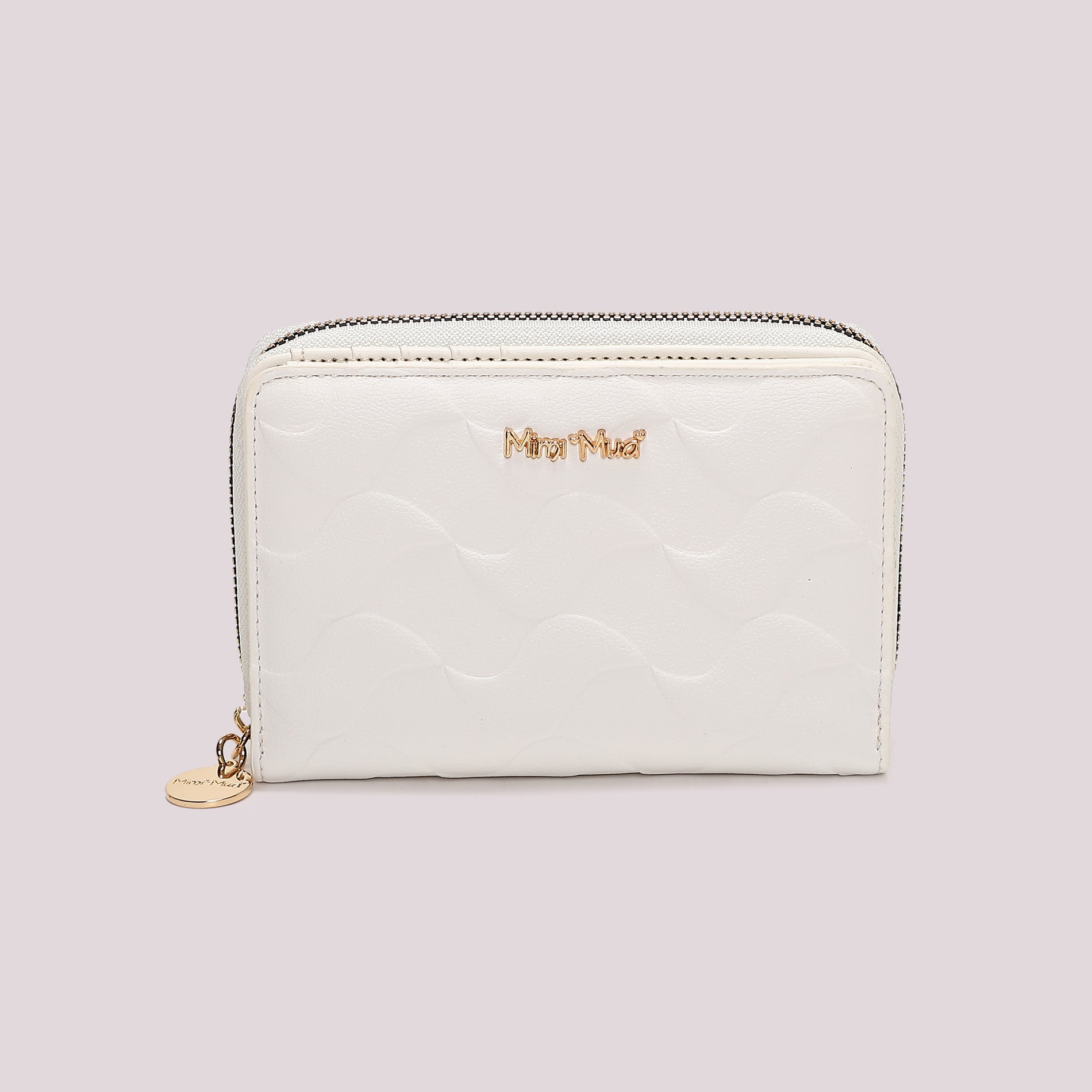 Portafoglio donna Mimi Mua compatto zip around con motivo trapuntato elegante Bianco TU | Giò Fashion