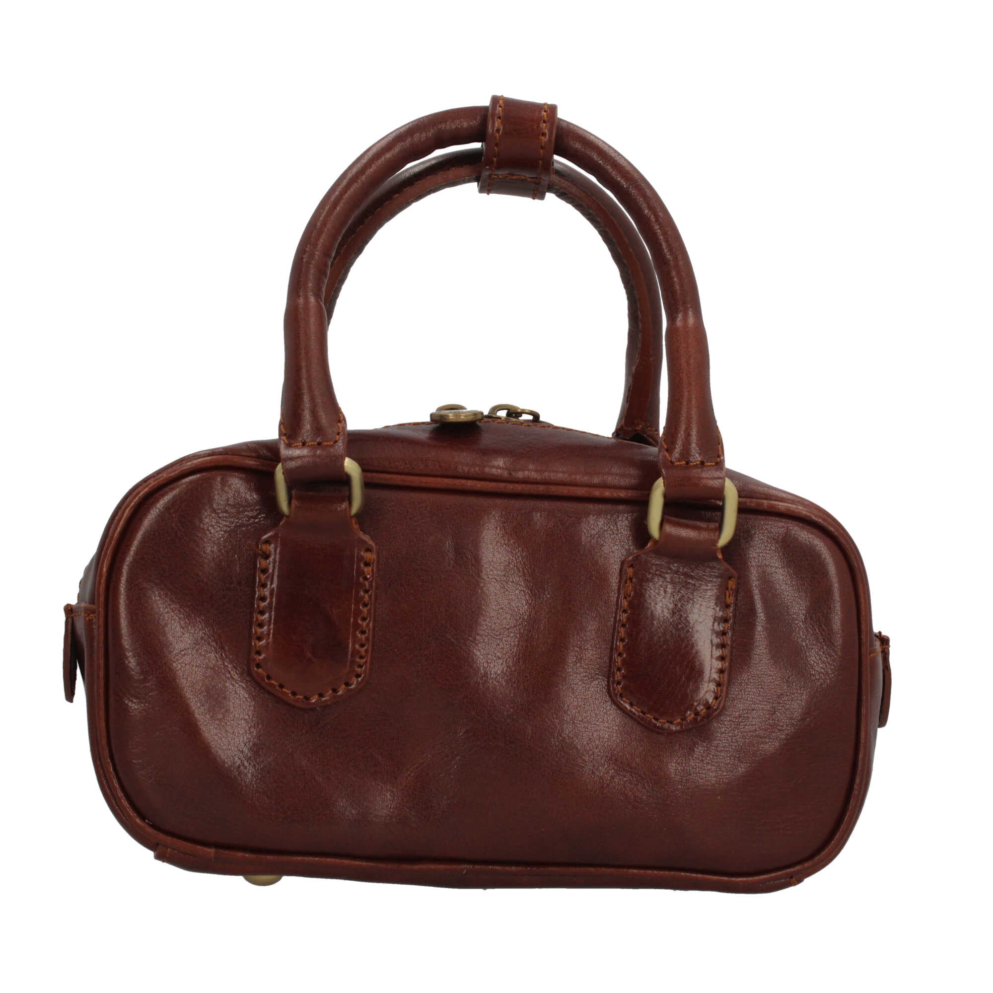 Borsa a mano in vera pelle artigianale Made in Italy Marrone TU | Giò Fashion