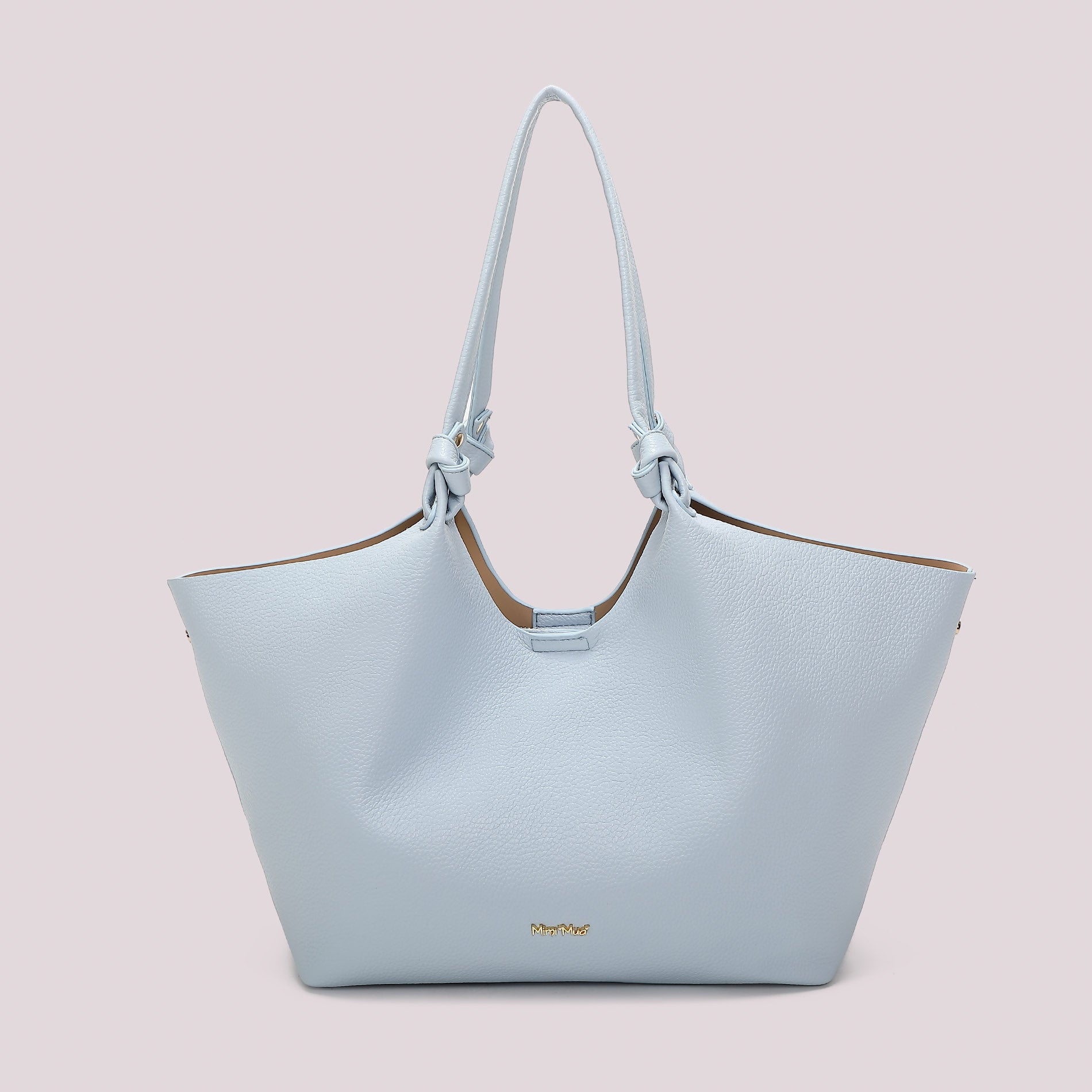 Mimi Mua borsa shopper morbida elegante con manici lunghi CELESTE TU | Giò Fashion