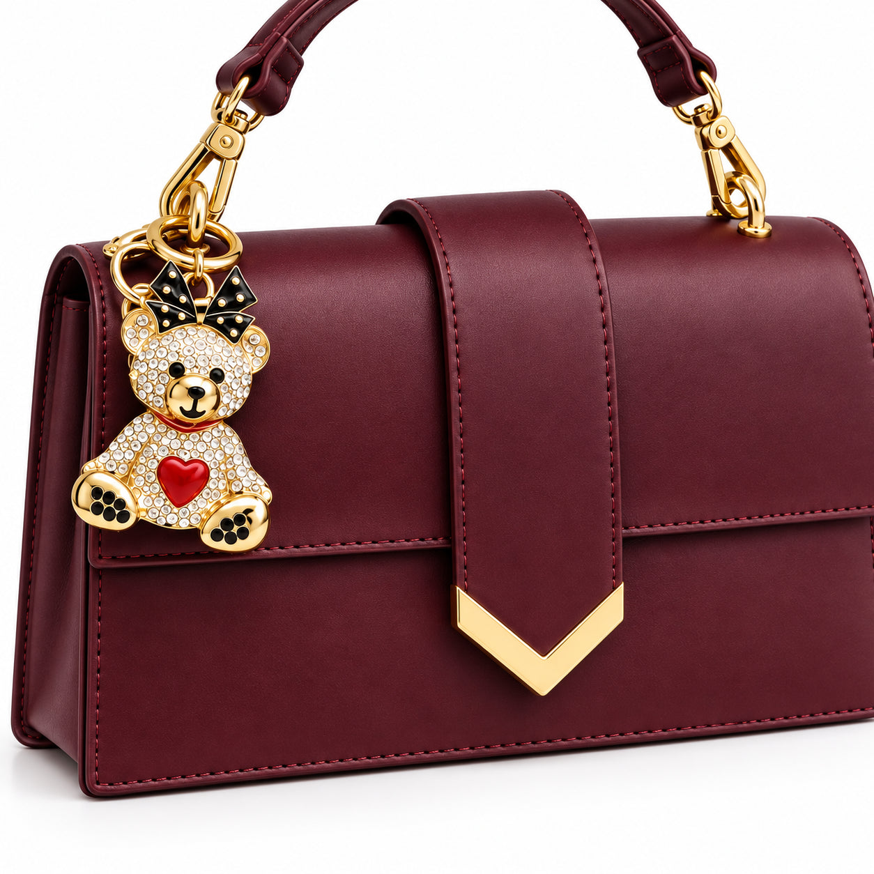 PashBag Borsa a Mano con Patta e Charm Gioiello