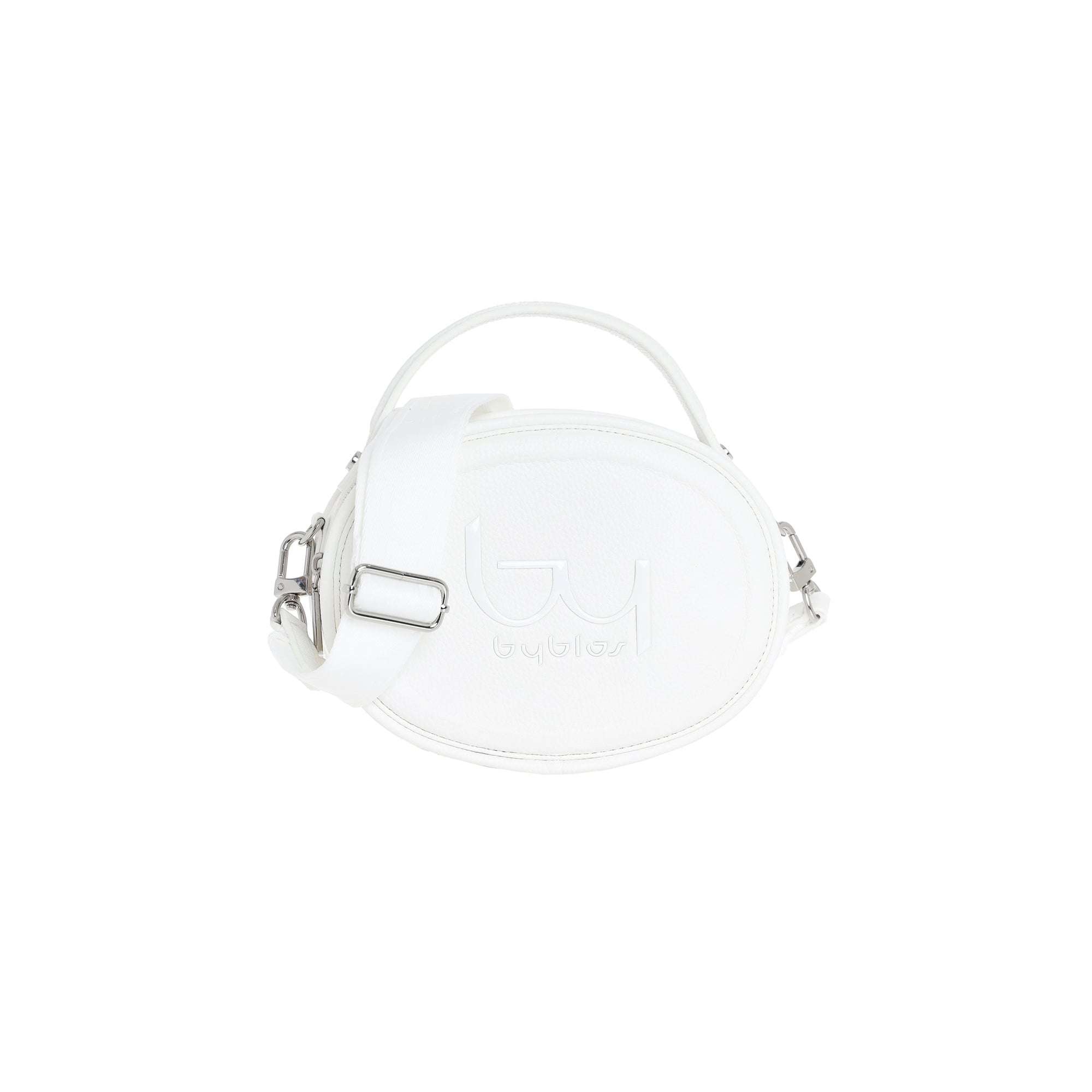 Borsa tracolla Byblos donna rotonda con logo frontale e tracolla regolabile Bianco TU | Giò Fashion
