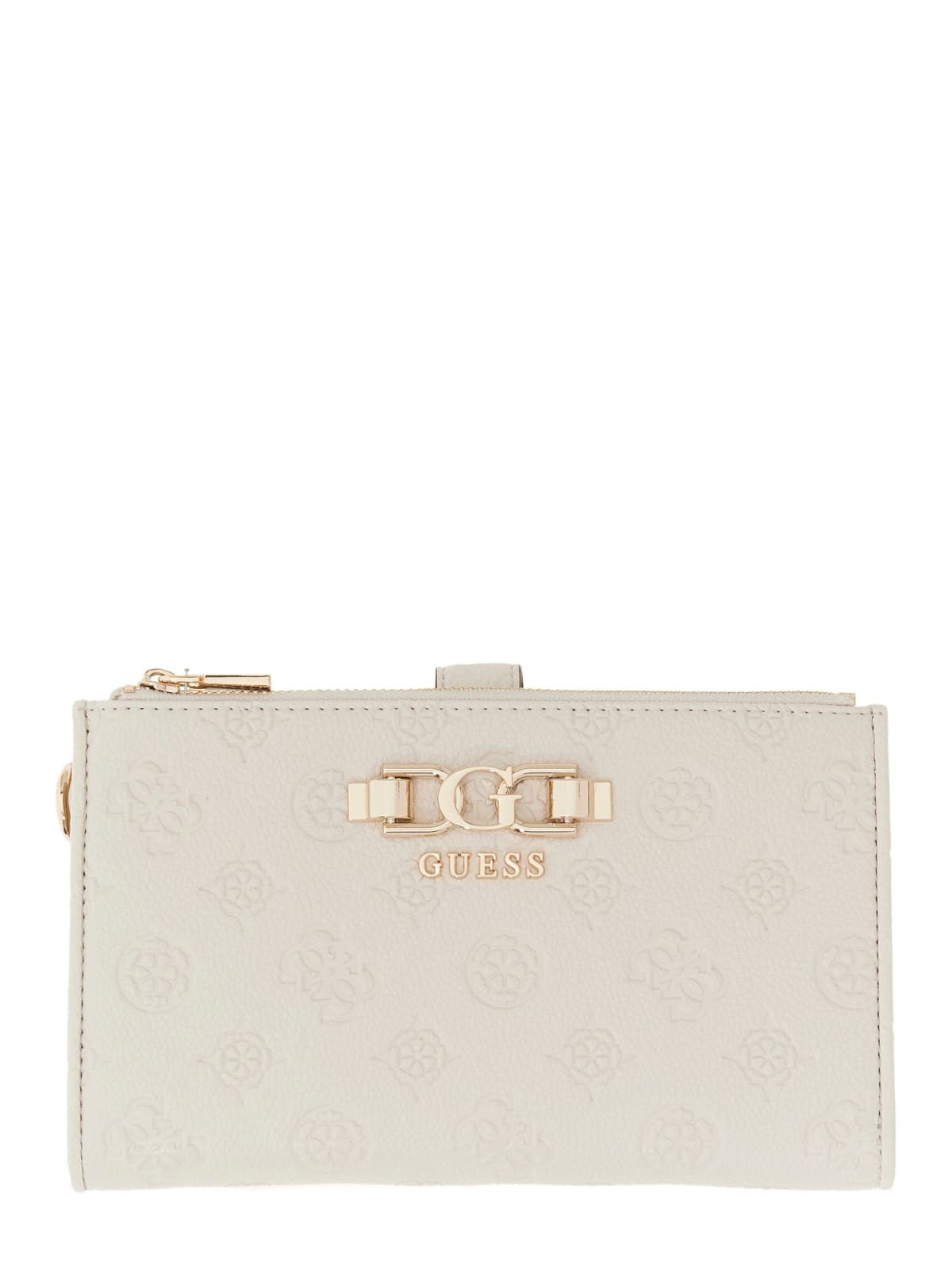 Portafoglio Guess donna zip around con logo e dettaglio metallico GRIGIO LOGO TU | Giò Fashion
