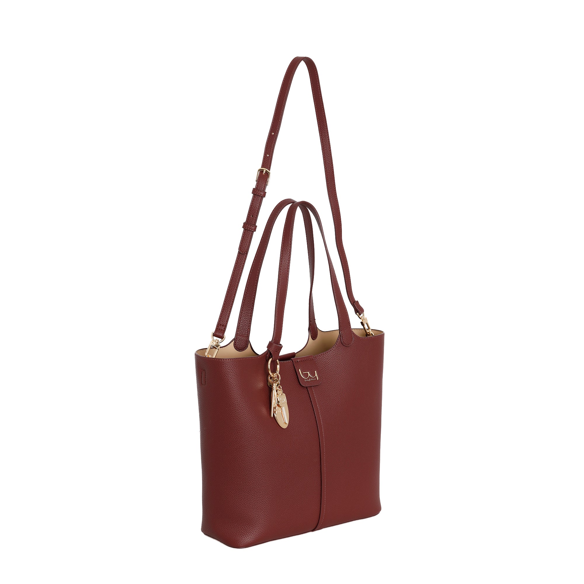Borsa shopping Byblos donna in ecopelle con charm e tracolla regolabile