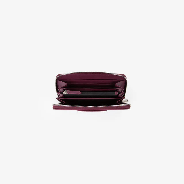 Valentino portafoglio donna con zip perimetrale e logo applicato BORDEAUX TU | Giò Fashion