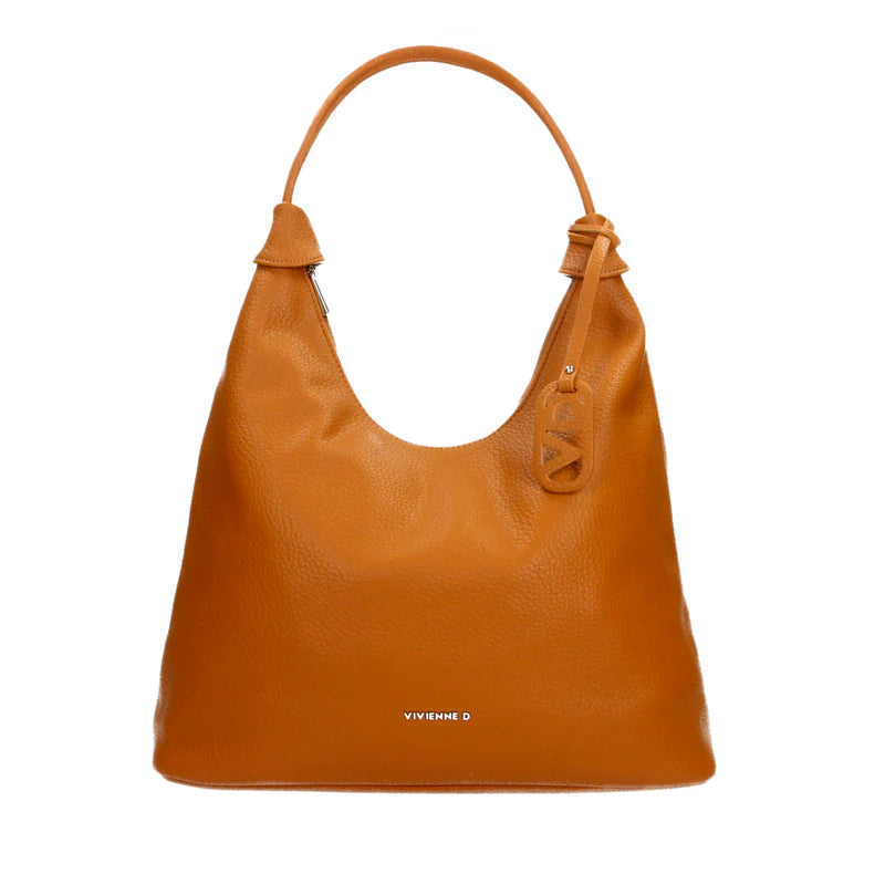 Borsa Vivienne D donna a spalla grande design moderno elegante Cuoio TU | Giò Fashion