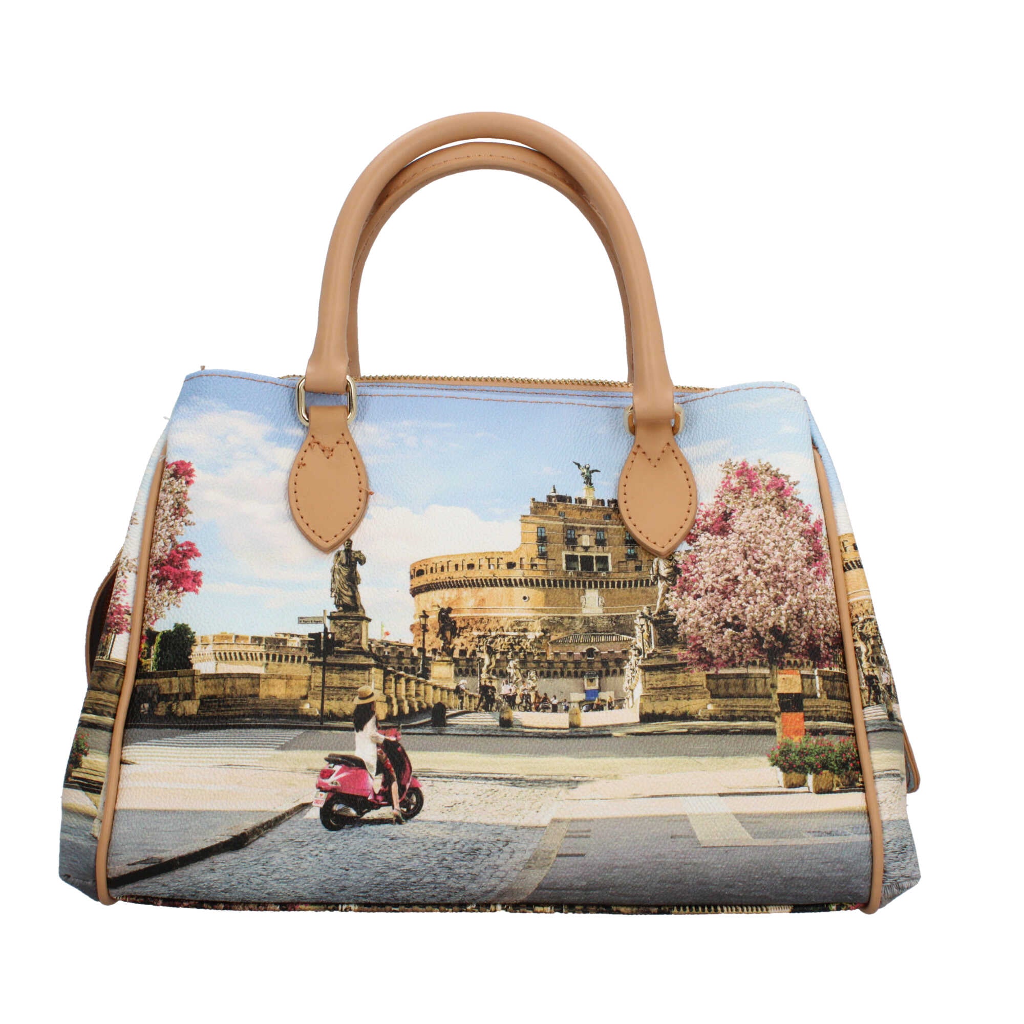 Borsa YNot Milano a mano con stampa ROMAN HOLIDAYS TU | Giò Fashion