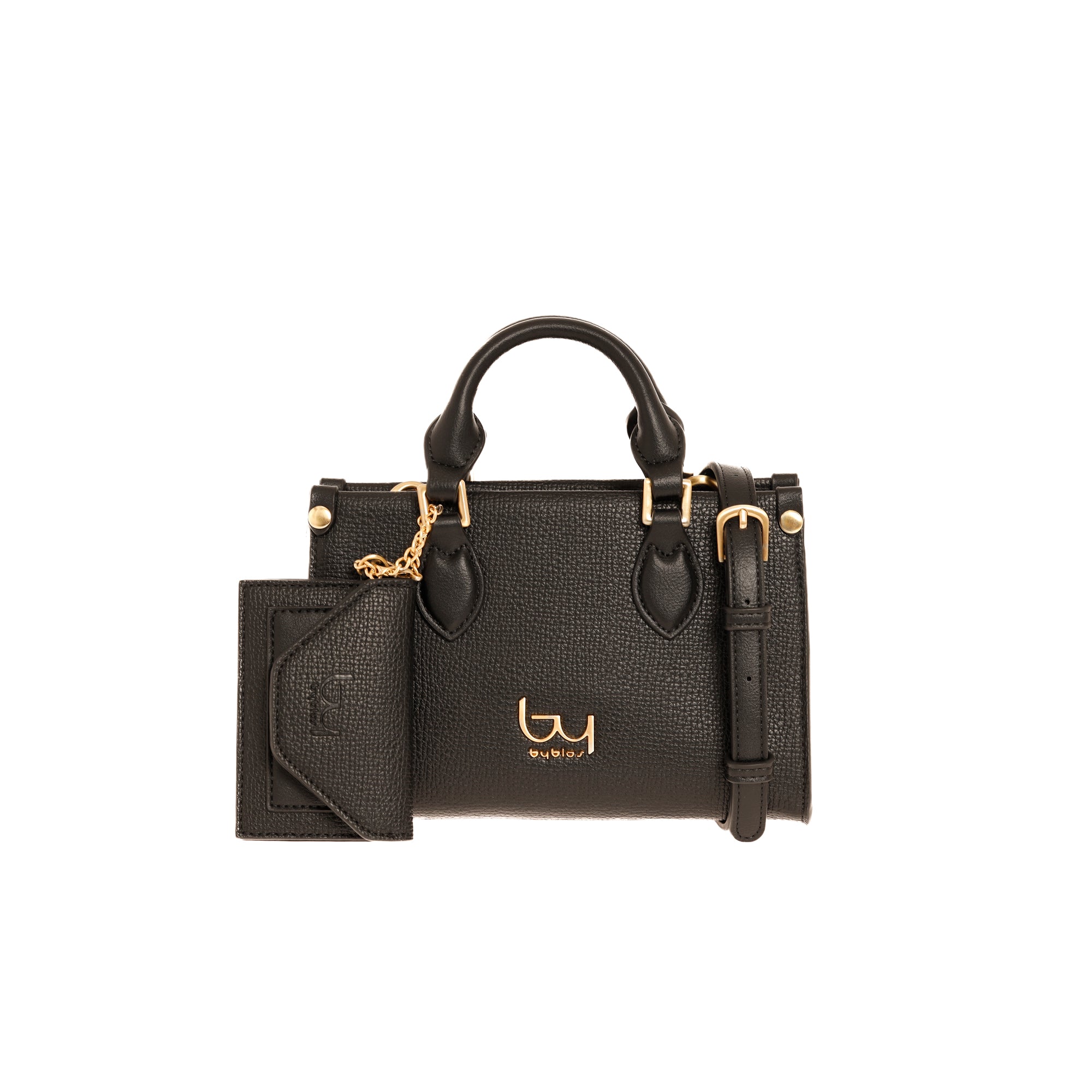 Borsa a mano Byblos donna compatta con tracolla regolabile e accessorio coordinato Nero TU | Giò Fashion