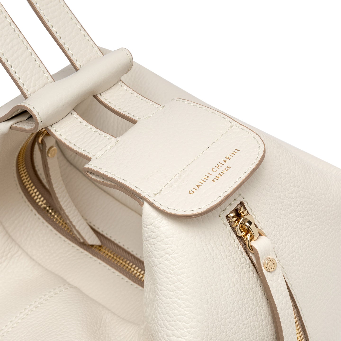 Gianni Chiarini Guia zaino in pelle martellata con doppia zip e tracolle regolabili Bianco TU | Giò Fashion