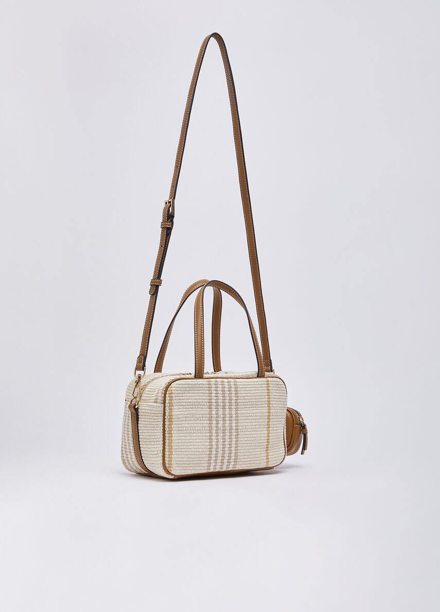 Liu Jo Borsa a Mano Effetto Intrecciato con Logo Frontale Beige TU | Giò Fashion