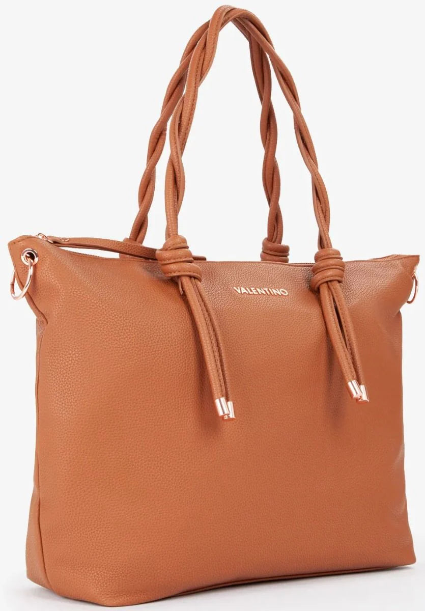 Borsa Valentino shopper con manici intrecciati e logo in metallo