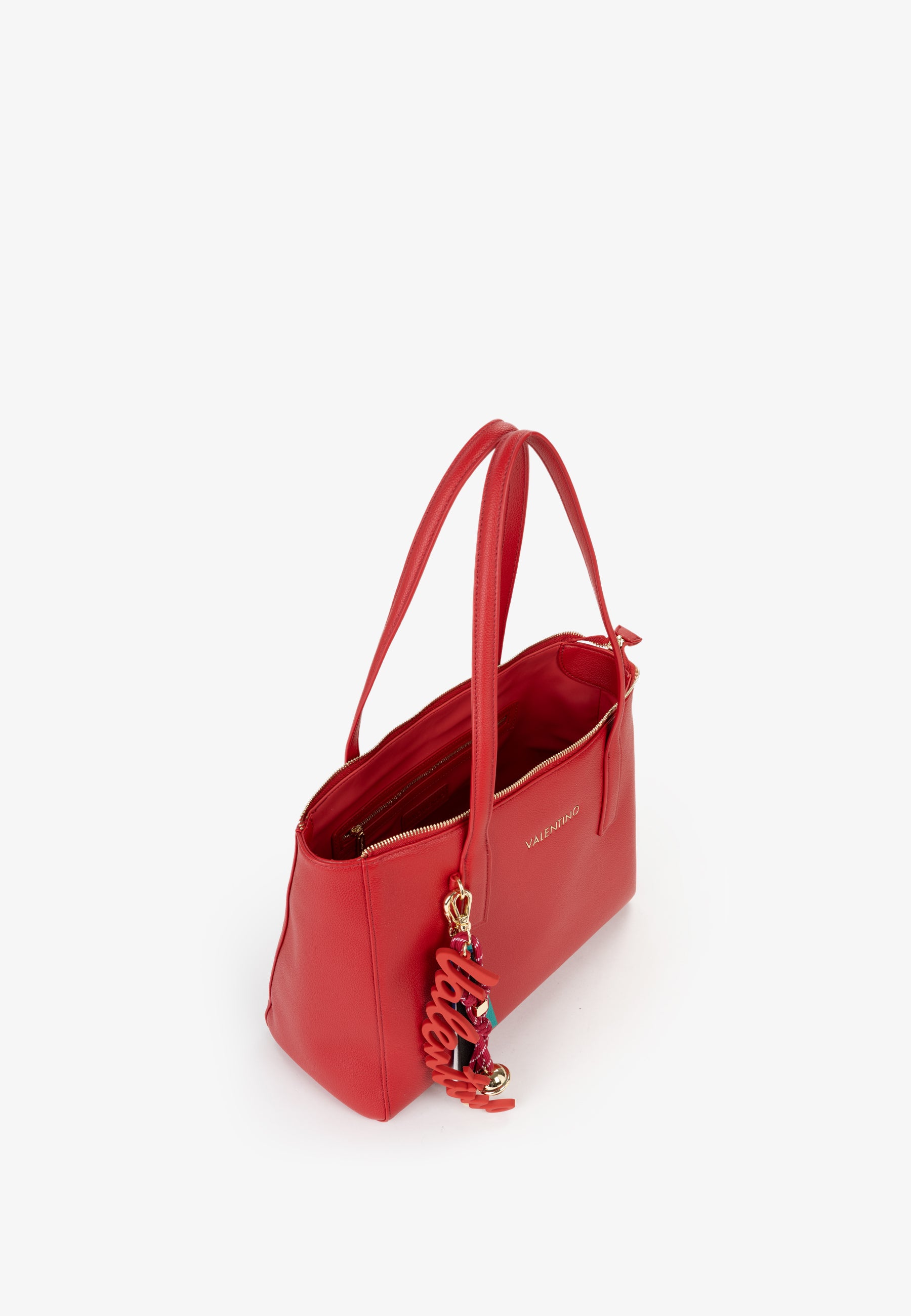 Borsa shopping donna Mario Valentino elegante con doppi manici e charm decorativi Rosso TU | Giò Fashion