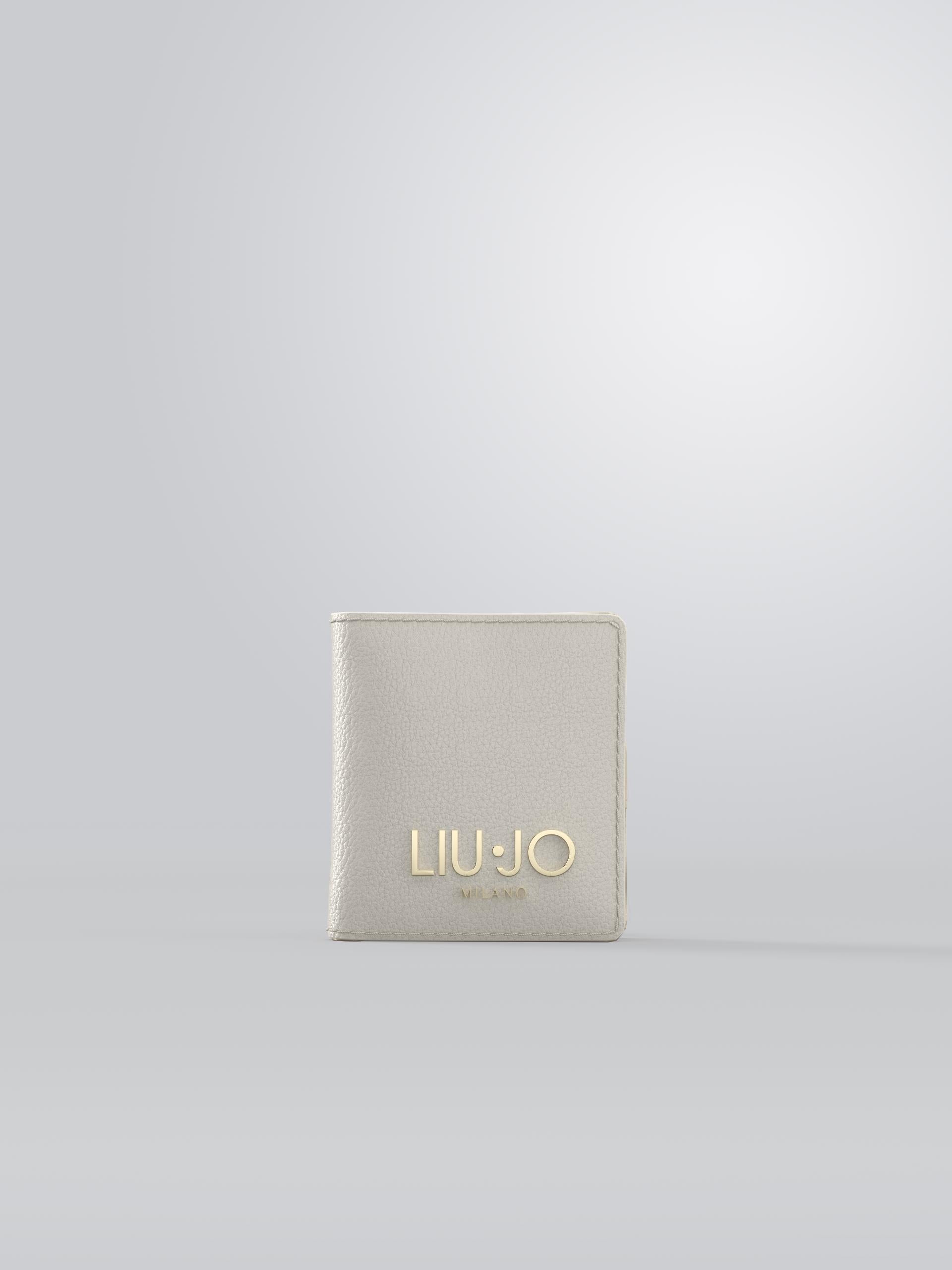 Portafoglio Liu Jo Milano compatto con logo frontale Cream TU | Giò Fashion