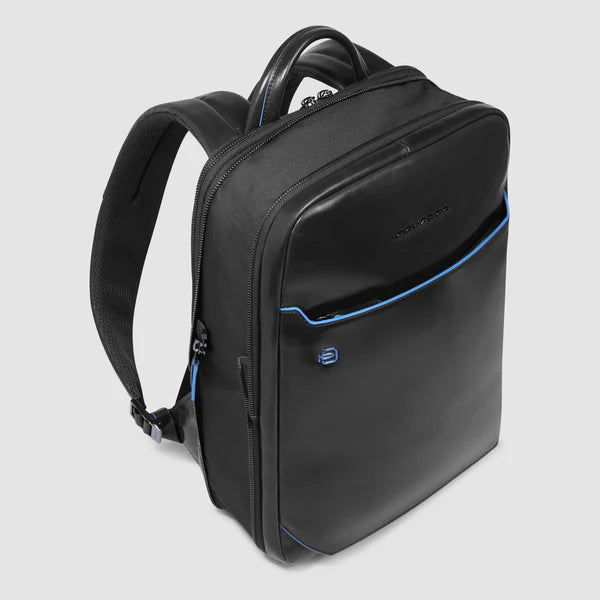 Zaino porta PC 14 Piquadro in pelle con sistema espandibile e tasca power bank NERO TU | Giò Fashion