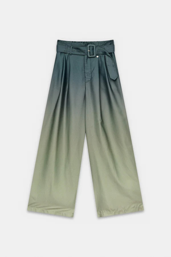 Pantaloni donna Anekke a gamba larga con cintura stile casual elegante VERDE L/XL | Giò Fashion