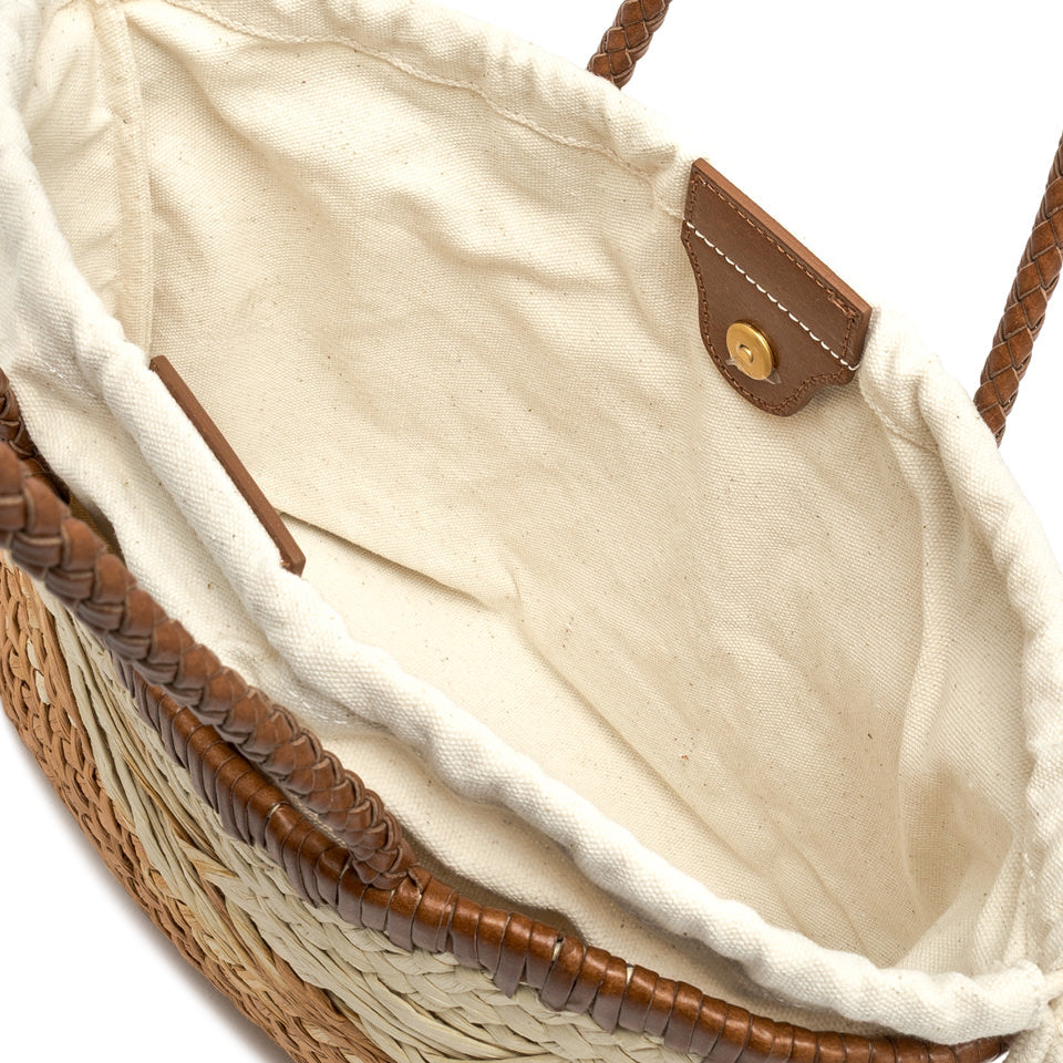 Borsa Basket Gianni Chiarini Paloma in paglia intrecciata TAN TU | Giò Fashion