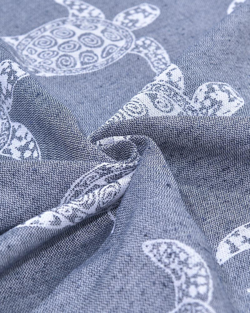 Ble Resort Collection Telo Mare Pestemal Grigio con Tartarughe Bianche