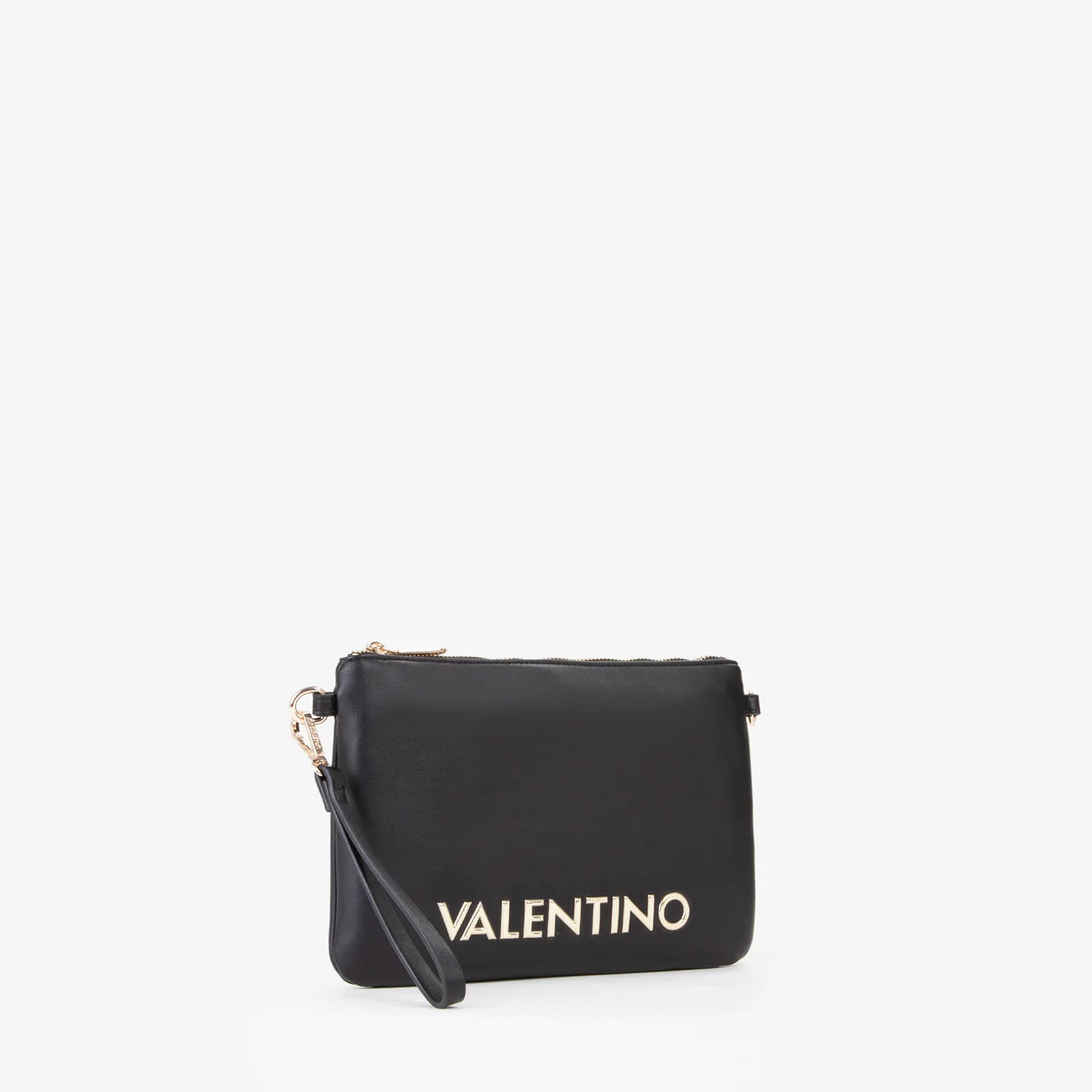 Valentino pochette donna elegante con tracolla e logo frontale Nero TU | Giò Fashion