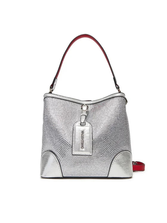 Borsa a secchiello Valentino con dettagli scintillanti e tracolla removibile