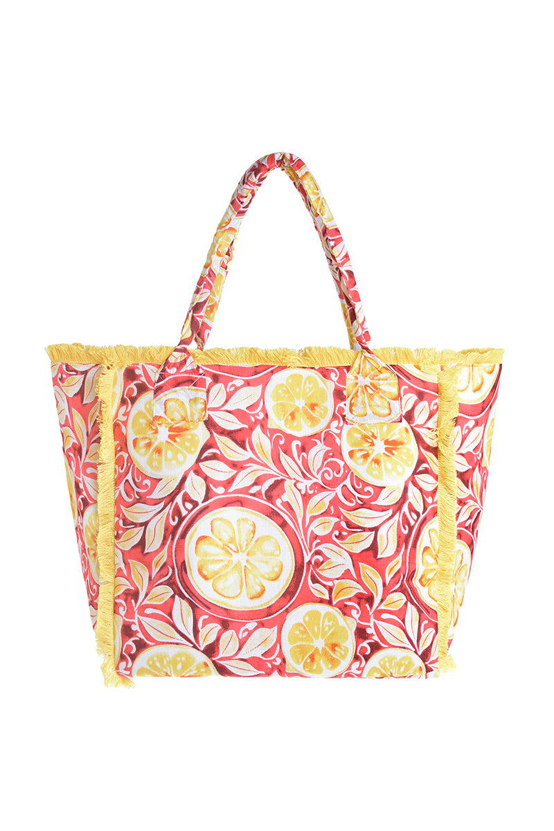 Ble Resort Collection Borsa Rosso in Tessuto con Fiori