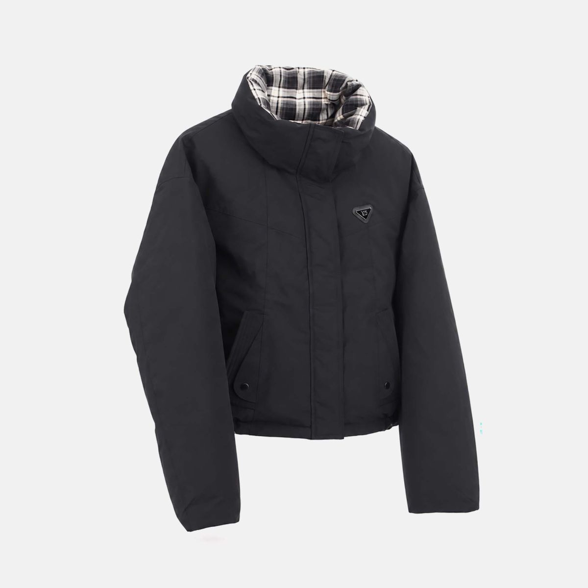 YNOT? Reversible – Giacca Corta Reversibile con Collo Alto e Chiusura Zip