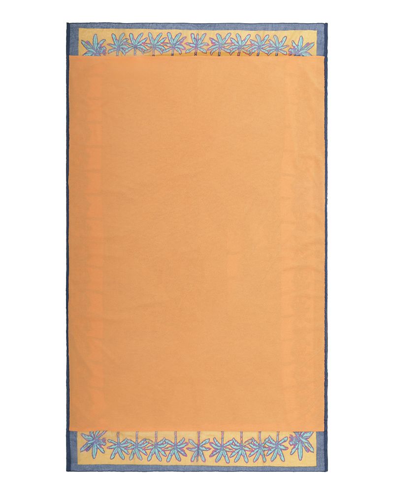 Ble Resort Collection Telo Mare Double Face Arancione e Turchese