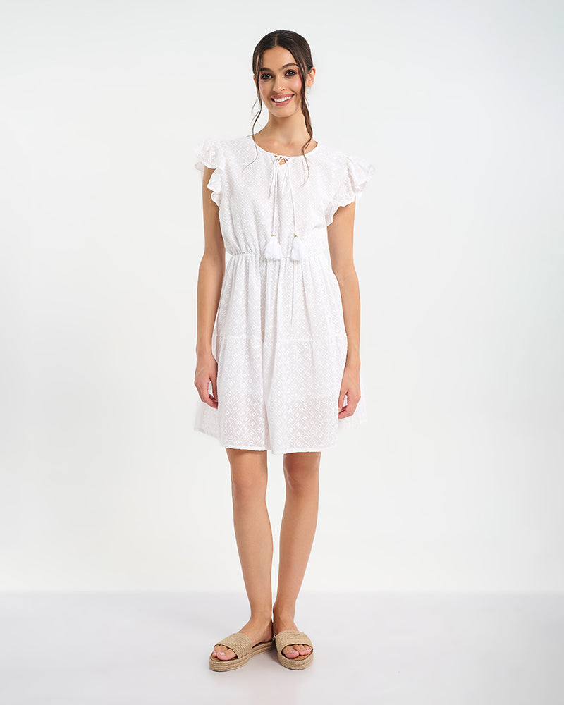 Ble Resort Collection Abito Senza Maniche con Nappine Decorative
