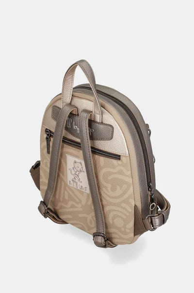 Zaino donna Anekke con zip e spallacci regolabili compatto Beige TU | Giò Fashion