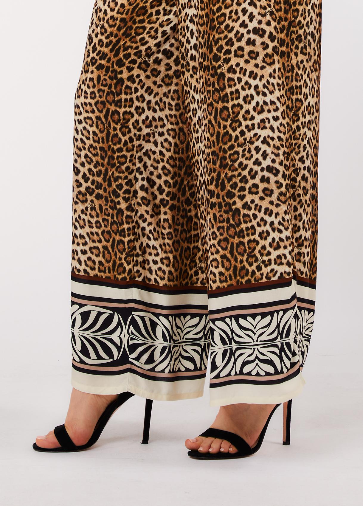 Pantaloni Liu Jo Donna Palazzo con Stampa Animalier