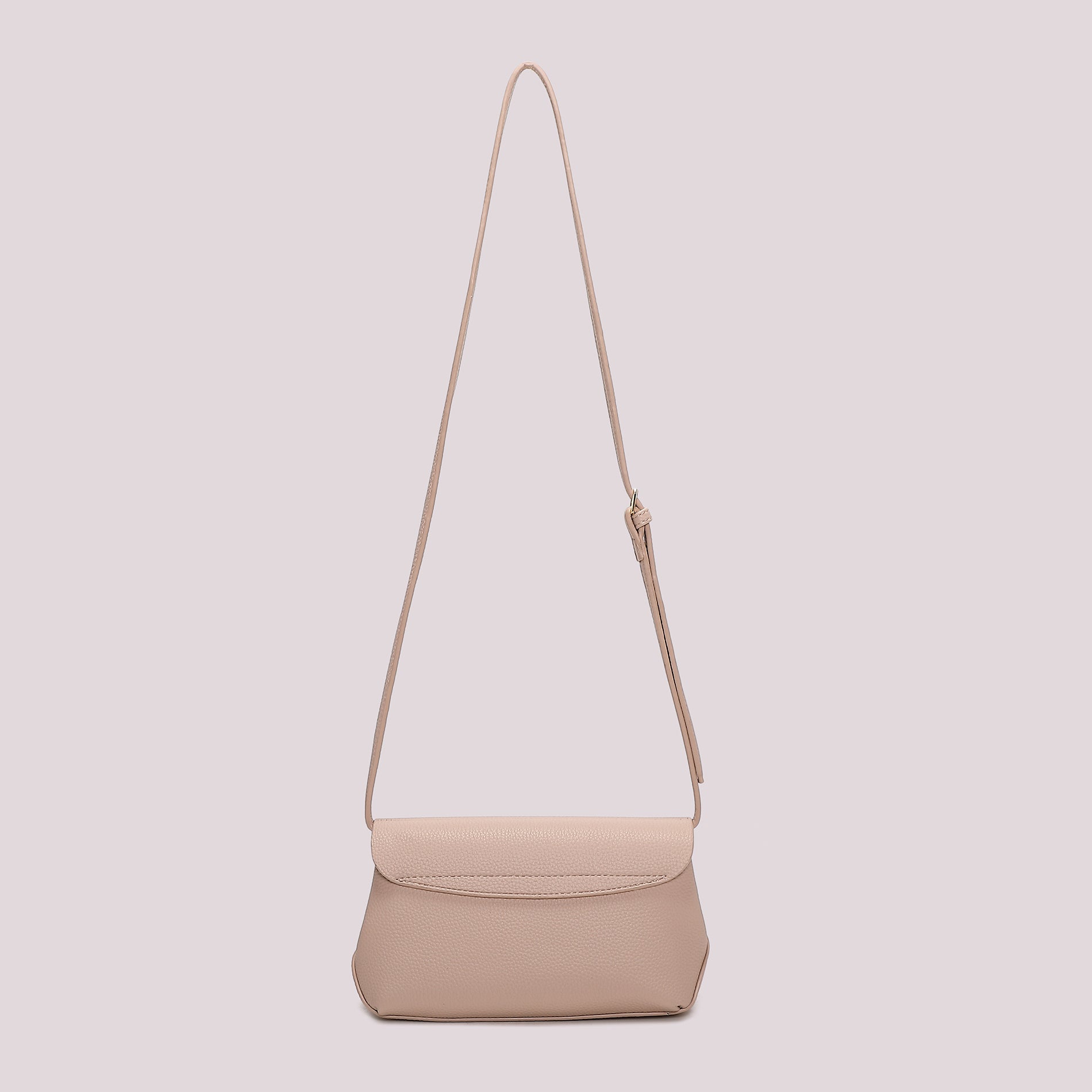 Mimi Mua borsa a tracolla elegante con patta e chiusura girevole Beige TU | Giò Fashion